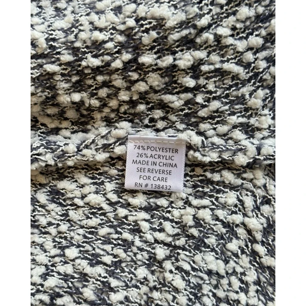 ModCloth Women's Marled Cardigan 1X Blue White Open Front Cozy